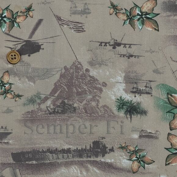 Kamp Camp Shirt Men's 2XL Cotton Beige Multi Hawaiian Tropical Button Up - Picture 5 of 17